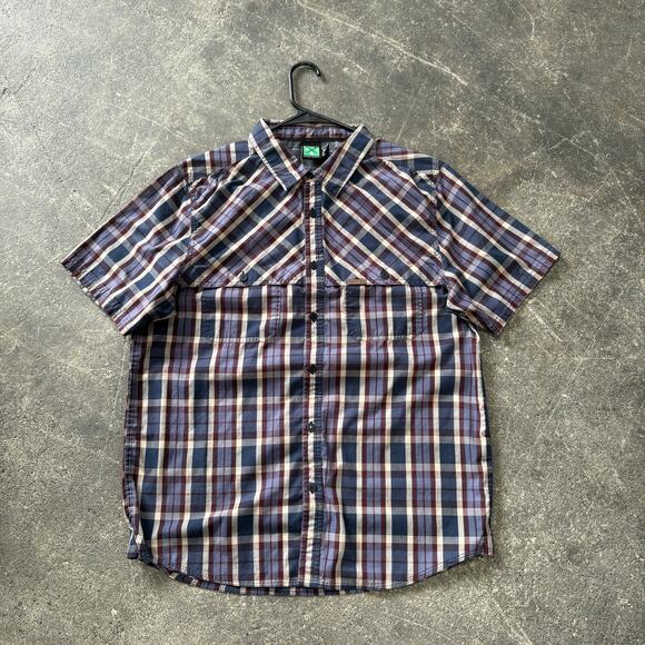 HippyTree Surf & Stone Shirt Mens M Blue Plaid Short Sleeve Button Up Outdoor - Picture 1 of 9